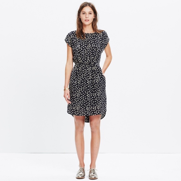 Madewell Dresses & Skirts - Madewell Silk Blossom Black Floral Dress Sz 6